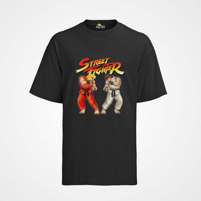 Bio T-Shirt Herren Retro Street Fighter Ryu VS Ken Capcom Shirt Arcade Team
