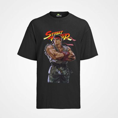 Bio T-Shirt Herren Retro Street Fighter Ryu VS Ken Capcom Shirt Arcade Hero Wall