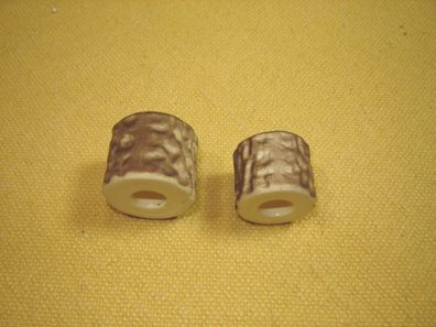 2 Stück Hirschhorn - Imitat große Perle für Kordel oder Band 1,6 cm