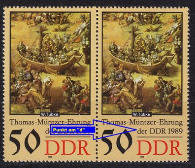 Germany DDR [1989] MiNr 3272 F2,2er ( * * / mnh ) [01] Plattenfehler