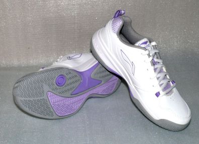 Lining D528 A.W.S Cushimo Lite Damen Schuhe Leder Sneaker Weiß Lila Grau 37 UK4