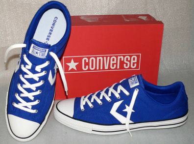 Converse 161594C STAR PLAYER OX Canvas Leder Schuhe Sneaker Boots 51,5 Blau Weiß