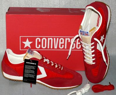 Converse 161226C ALL STAR Trainer OX Suede Leder Schuhe Sneaker 45 46 Rot Weiß