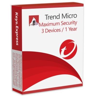 Trend Micro Trend Micro Maximum Security 2022 1 oder 3 Geräte 1/ 3 Jahre Laufzeit ESD DE 