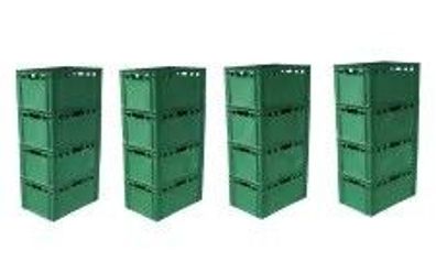 10 Lagerkasten Lagerbehälter Erntekiste Box grün 60x40x20 cm neu Gastlando 
