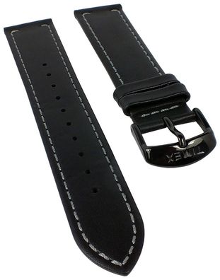Timex Waterbury Uhrenarmband 20mm | Leder mit Naht, schwarz TW2P95900