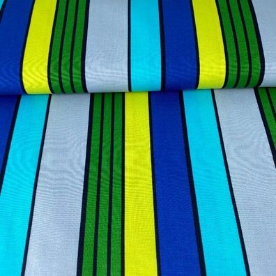 Webstoff "Streifen" blau/ grau/ grün/ gelb/ dunkelblau