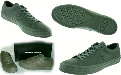 Converse 160281C ONE STAR OX Low Leder Schuhe Sneaker Boots 41,5 42 Dark Olive