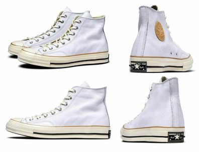 Converse 162393C Chuck 70 Hi Echt Leder Schuhe Sneaker Boots 44,5 48 Weiß Crem