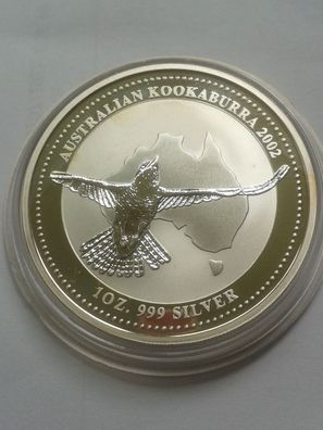 1$ 2002 Australien Kookaburra 1 Dollar 2002 Australien Kookaburra 1 Unze Silber 999er