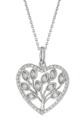 Viventy Schmuck Damen-Halskette Silber 925 Herz mit Blätter 785012