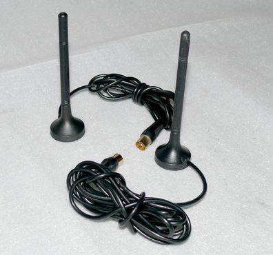 2x Radio Elektronik DVB-T Empfang Antenne Vergoldende Anschluss mit Magnet Halt