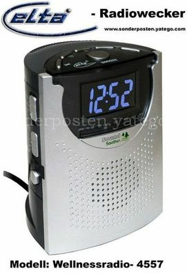 Elta 4557 Wellness Tisch Uhrenradio Radiowecker Uhr LED LCD UKW Snooze Sleep Gra