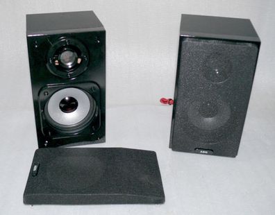 AEG 4432 2x Stereo Boxen Stereo Lautsprecher Standboxen Holz Schwarz 2x 50W PMPO