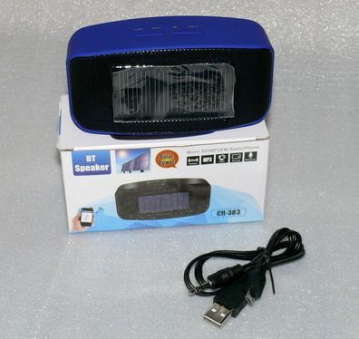 CH383 BT Solar Lautsprecher FM Scan Radio Bluetooth 3.0 TF Card USB 30W 400mA BL