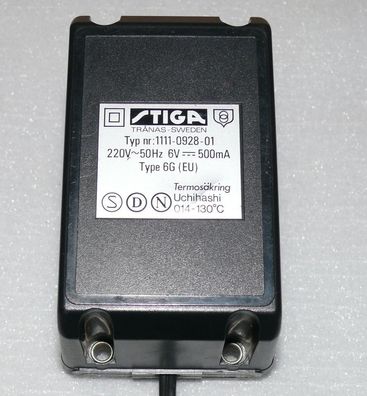 Atica GG 1111 Netzteil Netzadapter 6V 500mA Netzstecker Stromstecker Maß 2x0,7cm