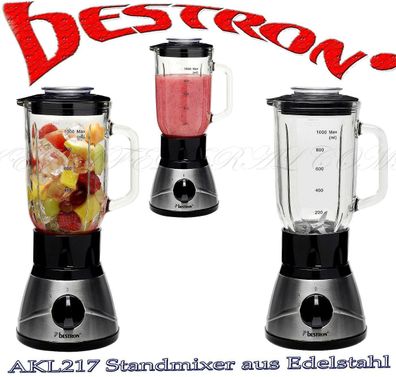 Bestron AKL217 Küchen mixautomat Standmixer Mixer 400W 1L Eis Ice Crusher Imbiss