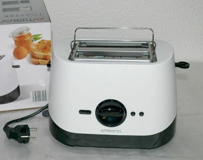 AM 98164 Designer Doppelschlitz Toaster 870W 7 Stufen Brotaufsatz Weiß Schwarz
