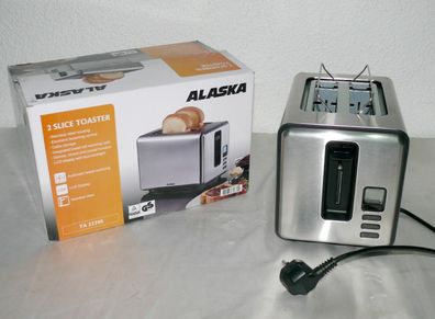 Alaska TA2220S Toaster Doppelschlitz 870W 6 Stufen Brotaufsatz LCD Edelstahl BLK