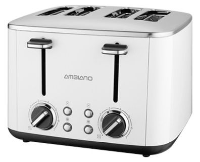 GT-TR-FS-01 Retro Toaster 4 Schlitz 1600W 7 Stufen Brotaufsatz Perl Weiß Edelsta