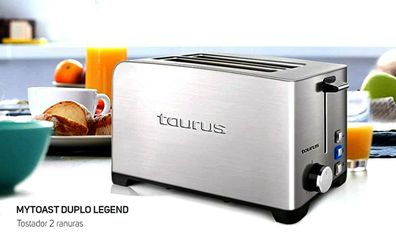 Taurus My Toast Duplo Toaster Extra Breite Langschlitz 1400W 5 Stufen Edelstahl