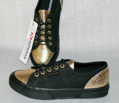 Superga 2750 COTLEA NIMALU Canvas Schuhe Design Sneaker Boots 35 41 Black Gold