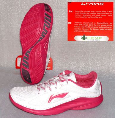 Lining C324 Hanf Tech Foam EVA Lite Damen Schuhe Super Sneaker Pink Weiß 38 1/3