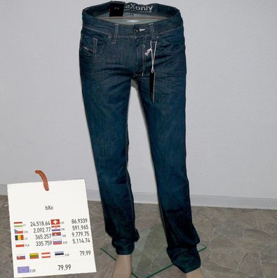 b X o Blue X Only Lars Basic 1260 REG Fit Denim Jeans W 30 42 L 30 34 36 Navy