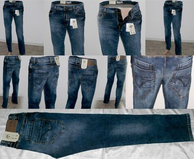 FST IND ORG Luca Long MID Used 1310 Slim Fit Stretch Jeans W 33 40 L 32 36 Navy