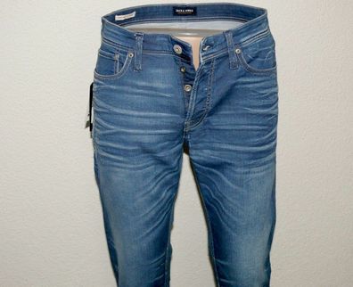Jack & Jones Mike ORG OS 497 Indigo Comfort Fit Herren Jeans Stretch W32 L32 Bla