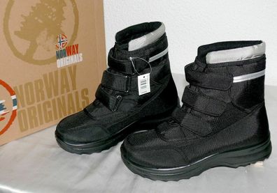 Norway ORG B248798 Warme Winter Schuhe Boots Stiefel Warm Futter 40 45 Schwarz