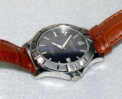 ENZO Tempo 1763672 Quarz Modern Unisex Edelstahl Armbanduhr Uhr Leder Armband