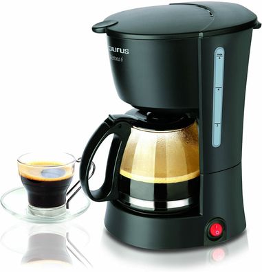 Taurus Verona 6 Designer Kaffeemaschine Glaskanne 0,6l 600W AUTO OFF Schwarz