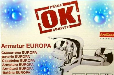 EISL Europa Wannenarmatur Bad Wannenfüllarmatur Einhebelmischer Metallgriff Chro