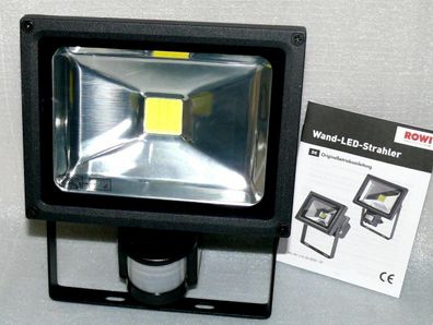 Rowi 20W ALU Chip LED Wand Außen Strahler Bewegung Sensor Sicherheit Licht IP65