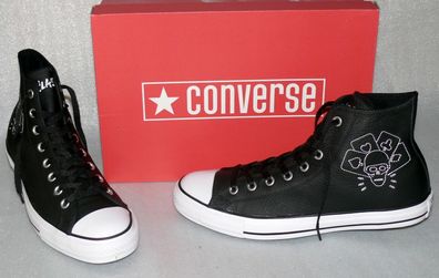 Converse 155074C ALL STAR CTAS Hi Echt Leder Schuhe Sneaker Boots 43 Black White