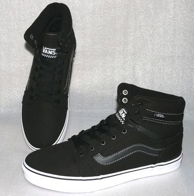 Vans Sanction Sneaker Canvas Skater Herren Schuhe Boots EU 42 US9 Schwarz Weiß