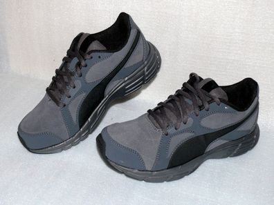 Puma Axis V4 SD Unisex Rau Leder Schuhe Sneaker Running Dark Schwarz 36 UK 3.5