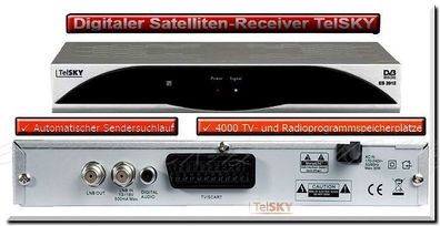 D TelSKY ES2012 Sat Receiver Digitale Satelliten Sat TV Receiver oh. FB Silber 31