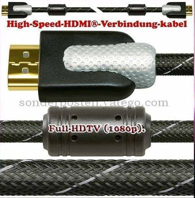 22648 Design HDMI SKY Master 24K Vergoldet FULLHD Bluray LCD LED TV DVD Kabel-