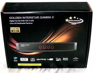 Golden Interstar Gamma X DVB-C T2 H.265 IPTV HEVC H.265 WLAN Linux USB LAN