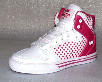 Supra Vaiders S11210K HI Cut Junior Schuhe Freizeit Sneaker 34,5 UK2 Pink Weiß