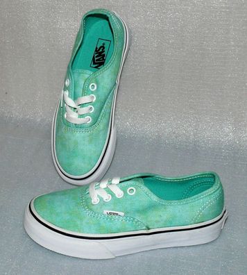 Vans Authentic K'S Canvas Schuhe Freizeit Sneaker Gr 31 UK13 Sparkle Mint Weiß