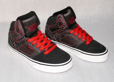 Vans Allred HI SNAKE Y'S Rau Leder Schuhe Sneaker Boots 31 UK13 Black Red IC203