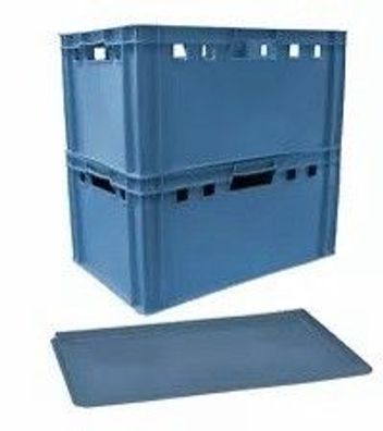 2 Lagerkisten Transportbox GastlandoBox Kiste E3 blau + 1Deckel NEU Gastlando