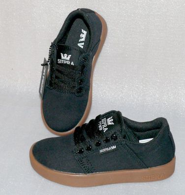 Supra S12006K Westway Canvas Kinder Schuhe Freizeit Sneaker 29 UK10 Schwarz Gum