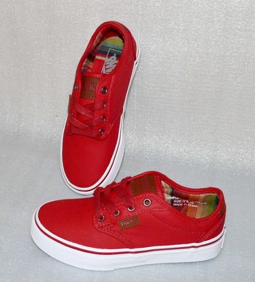 Vans Atwood Deluxe Y'S Canvas Kinder Schuhe Sneaker Gr 31 UK13 Waxed Chili Rot W
