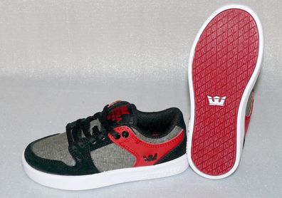 Supra Vaiders LC S86010K Kinder Schuhe Freizeit Sneaker 30 UK11 Schwarz Grau Rot