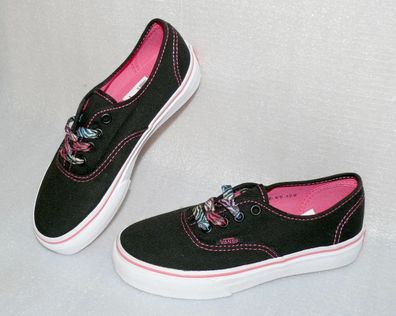 Vans Authentic Zebra Lace K'S Canvas Kinder Schuhe Sneaker 31 UK13 Black Hotpink