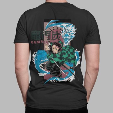 Herren T-Shirt Bio Baumwolle Anime Demon Slayer Tanjir? Kamado Streetwear Shirt